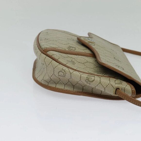 Christian Dior Honeycomb Canvas Shoulder Bag PVC Beige Gold Auth ar13702 - Picture 4 of 15